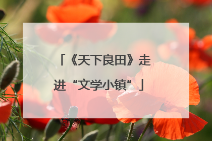 《天下良田》走进“文学小镇”