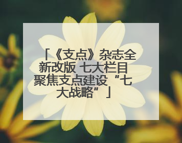 《支点》杂志全新改版 七大栏目聚焦支点建设“七大战略”