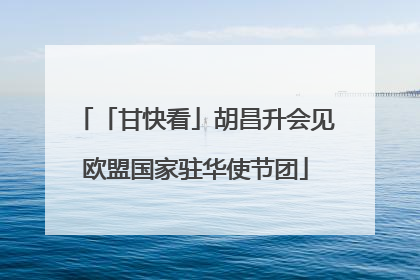 「甘快看」胡昌升会见欧盟国家驻华使节团