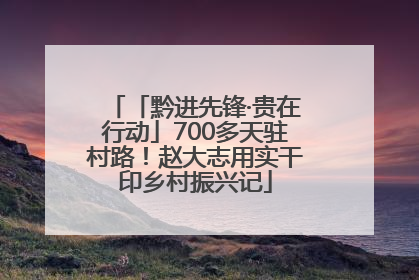 「黔进先锋·贵在行动」700多天驻村路！赵大志用实干印乡村振兴记