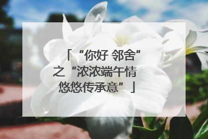 “你好 邻舍”之“浓浓端午情 悠悠传承意”