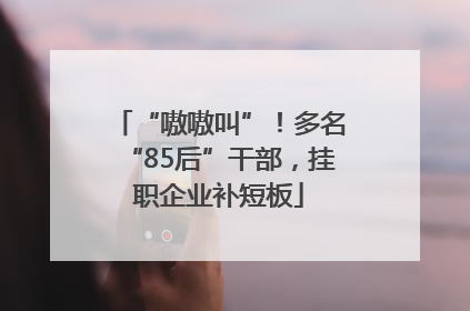 “嗷嗷叫”！多名“85后”干部，挂职企业补短板