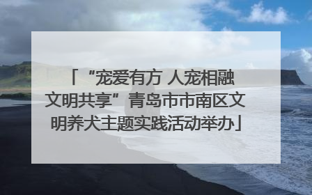 “宠爱有方 人宠相融 文明共享”青岛市市南区文明养犬主题实践活动举办