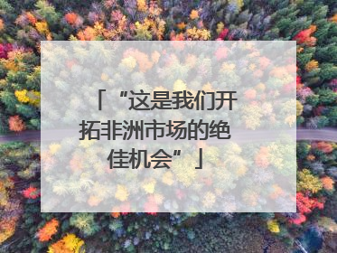 “这是我们开拓非洲市场的绝佳机会”