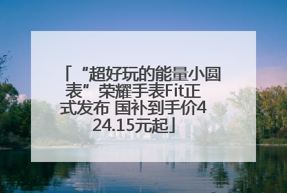 “超好玩的能量小圆表”荣耀手表Fit正式发布 国补到手价424.15元起