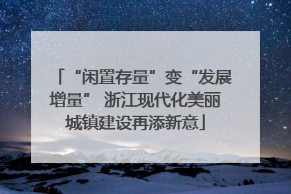 “闲置存量”变“发展增量” 浙江现代化美丽城镇建设再添新意