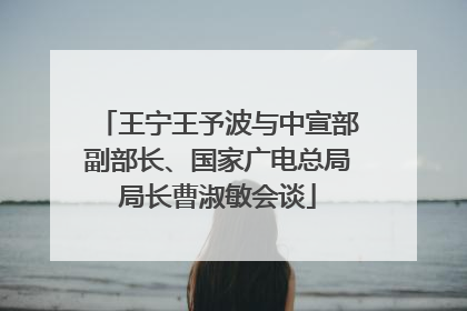 王宁王予波与中宣部副部长、国家广电总局局长曹淑敏会谈