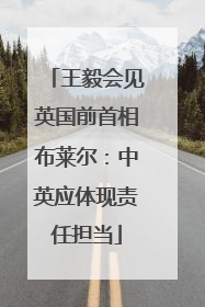王毅会见英国前首相布莱尔：中英应体现责任担当