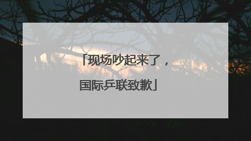 现场吵起来了，国际乒联致歉