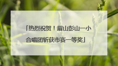 热烈祝贺！眉山彭山一小合唱团斩获市赛一等奖