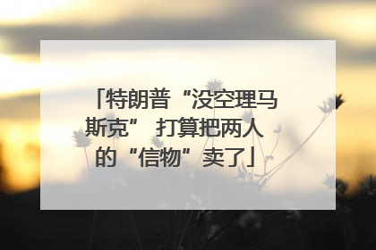 特朗普“没空理马斯克” 打算把两人的“信物”卖了