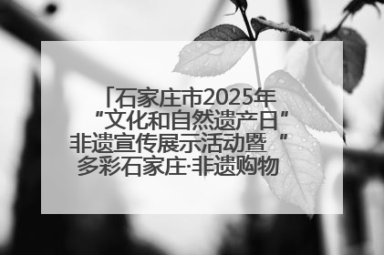 石家庄市2025年“文化和自然遗产日”非遗宣传展示活动暨“多彩石家庄·非遗购物节”倒计时1天