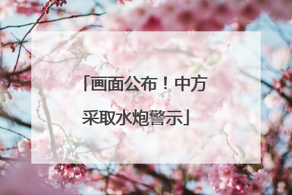 画面公布！中方采取水炮警示