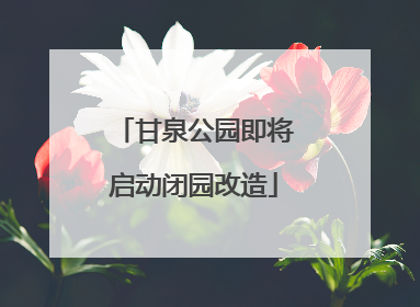 甘泉公园即将启动闭园改造