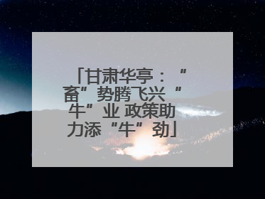 甘肃华亭：“畜”势腾飞兴“牛”业 政策助力添“牛”劲