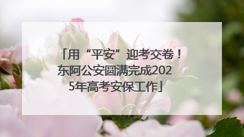 用“平安”迎考交卷！东阿公安圆满完成2025年高考安保工作