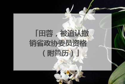 田蓉，被追认撤销省政协委员资格（附简历）