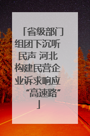 省级部门组团下沉听民声 河北构建民营企业诉求响应“高速路”