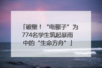 破壁！“电骡子”为774名学生筑起暴雨中的“生命方舟”