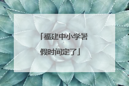 福建中小学暑假时间定了