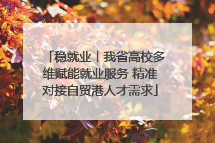 稳就业丨我省高校多维赋能就业服务 精准对接自贸港人才需求