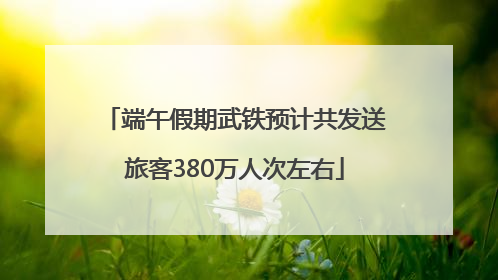 端午假期武铁预计共发送旅客380万人次左右