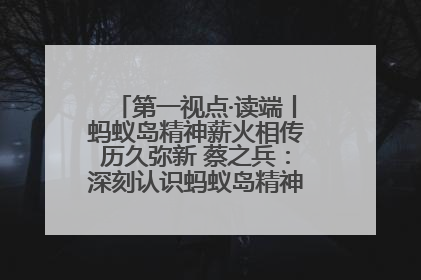 第一视点·读端丨蚂蚁岛精神薪火相传历久弥新 蔡之兵：深刻认识蚂蚁岛精神的“精气神”