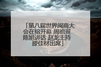 第八届世界闽商大会在榕开幕 周祖翼陈旭讲话 赵龙主持 滕佳材出席