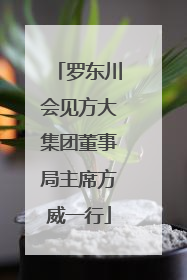 罗东川会见方大集团董事局主席方威一行