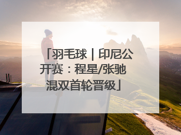 羽毛球｜印尼公开赛：程星/张驰混双首轮晋级