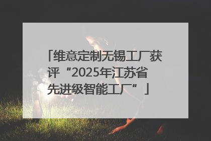 维意定制无锡工厂获评“2025年江苏省先进级智能工厂”