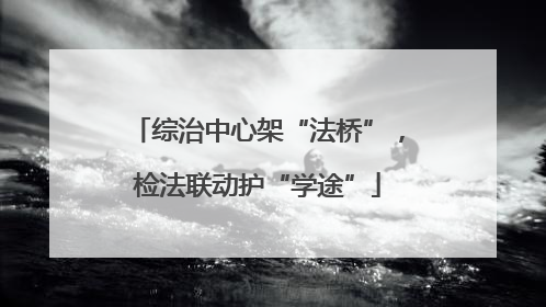 综治中心架“法桥”，检法联动护“学途”