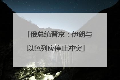 俄总统普京：伊朗与以色列应停止冲突