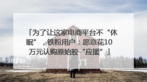 为了让这家电商平台不“休眠”，铁粉用户：愿意花10万元认购原始股“应援”