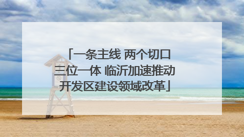 一条主线 两个切口 三位一体 临沂加速推动开发区建设领域改革