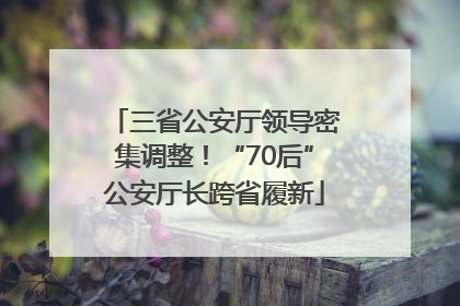 三省公安厅领导密集调整！“70后”公安厅长跨省履新