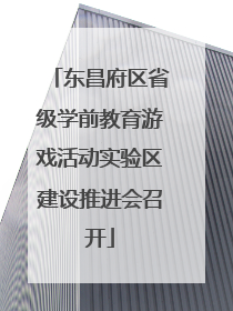 东昌府区省级学前教育游戏活动实验区建设推进会召开