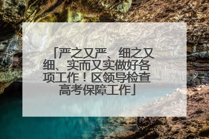 严之又严、细之又细、实而又实做好各项工作！区领导检查高考保障工作