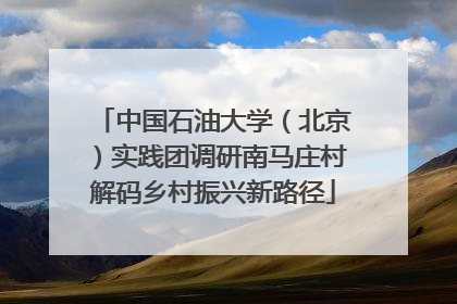 中国石油大学（北京）实践团调研南马庄村解码乡村振兴新路径