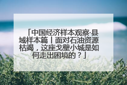 中国经济样本观察·县域样本篇丨面对石油资源枯竭，这座戈壁小城是如何走出困境的？