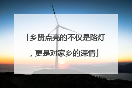 乡贤点亮的不仅是路灯，更是对家乡的深情