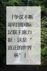 争议不断却得到国际足联主席力挺：这是“真正的世界杯”