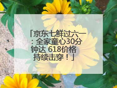 京东七鲜过六一：全家童心30分钟达 618价格持续击穿！