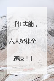 任志能，六大纪律全违反！