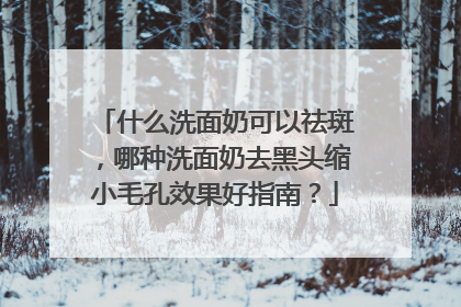 什么洗面奶可以祛斑，哪种洗面奶去黑头缩小毛孔效果好指南？