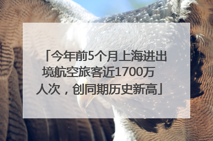 今年前5个月上海进出境航空旅客近1700万人次，创同期历史新高