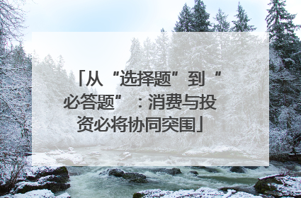 从“选择题”到“必答题”：消费与投资必将协同突围