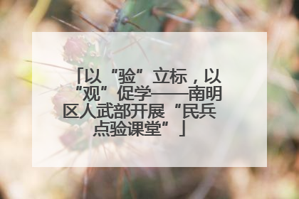 以“验”立标，以“观”促学——南明区人武部开展“民兵点验课堂”