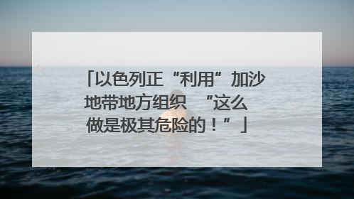 以色列正“利用”加沙地带地方组织  “这么做是极其危险的！”