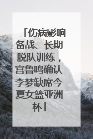 伤病影响备战、长期脱队训练，宫鲁鸣确认李梦缺席今夏女篮亚洲杯